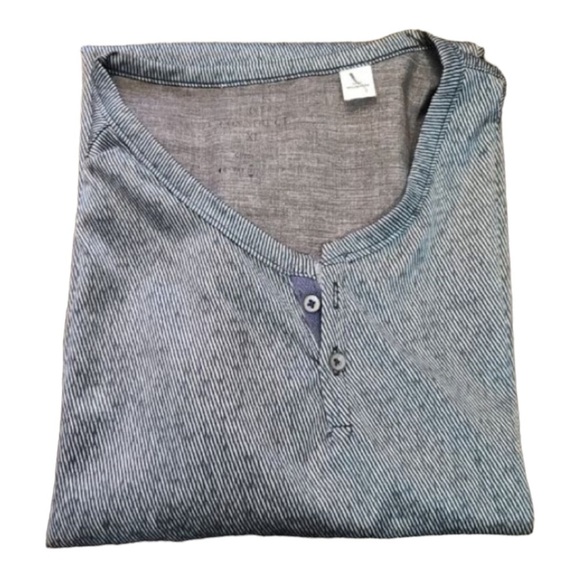 CON.STRUCT Denim Texture Performance Stretch Short Sleeve Blue Henley Size XL - Picture 3 of 7